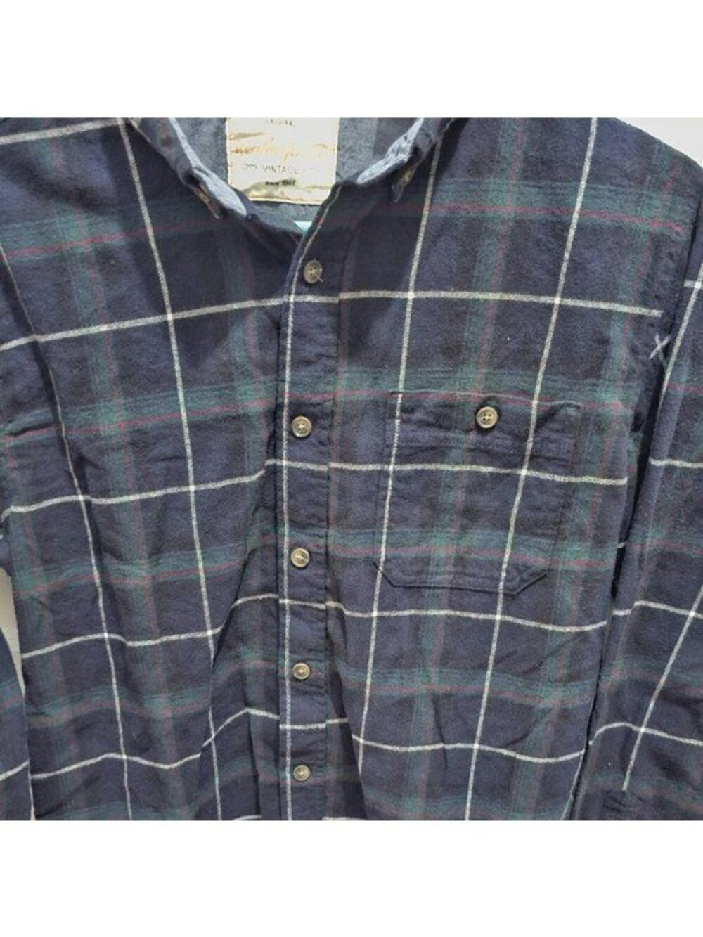 Original Weatherproof Vintage FLANNEL Long Sleeve Casual Button Shirt - Small